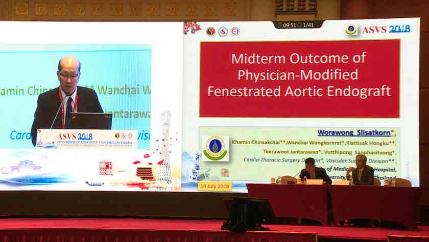 Worawong Slisatkorn：Midterm Outcome of Phycician-Modified Fenestrated Aortic Endograft